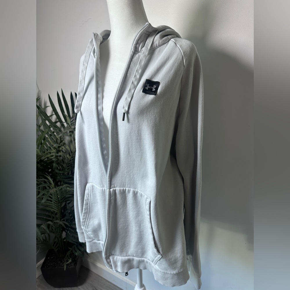 Men’s Under Armour Rival Light Gray Cotton Hoodie size XXL - Picture 2 of 12